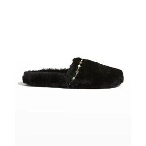 Jimmy Choo Aliette Embellished Crystal Slippers Natural Sz 39 US 8.5 $695 New